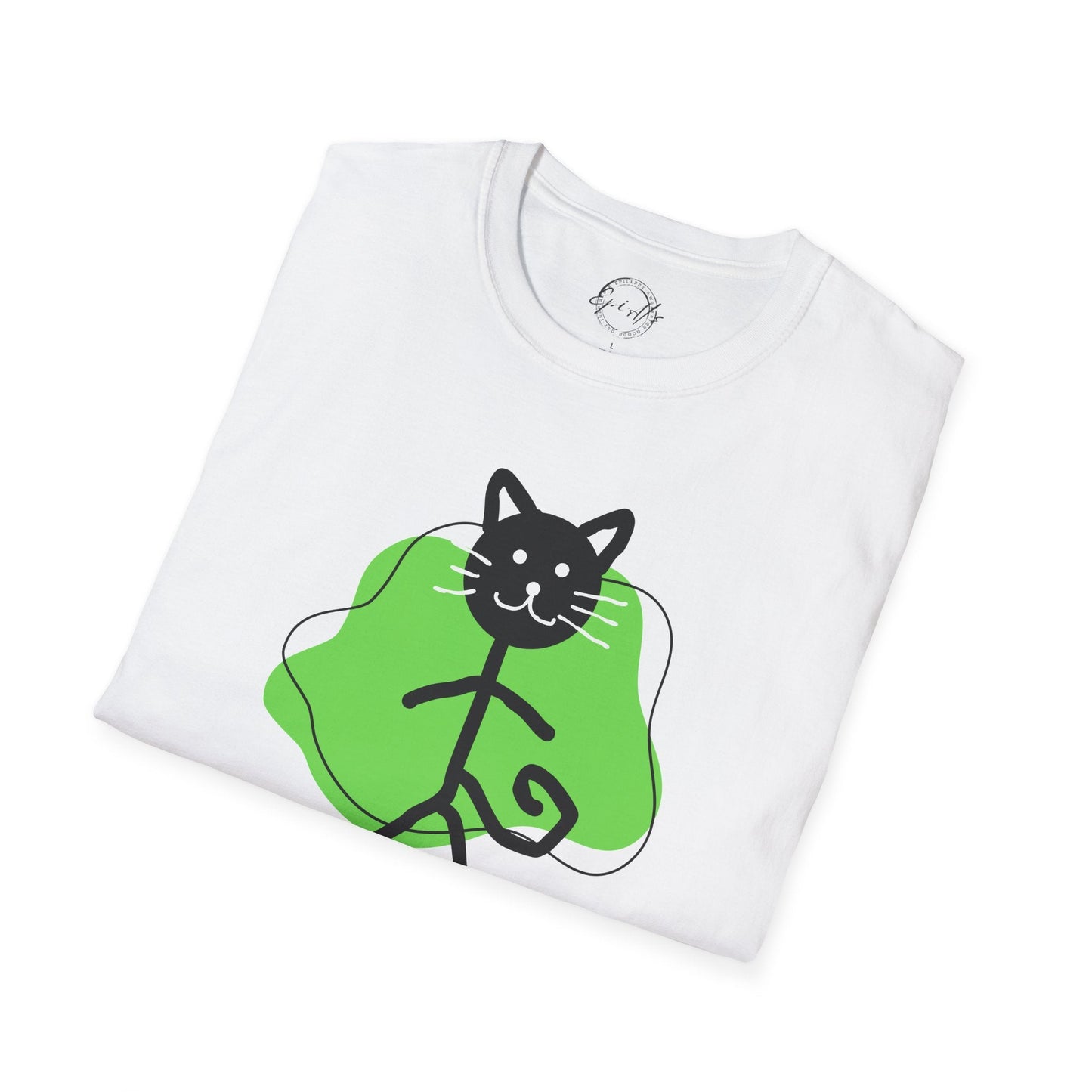T-shirt graphique chat ludique – Tee unisexe Softstyle