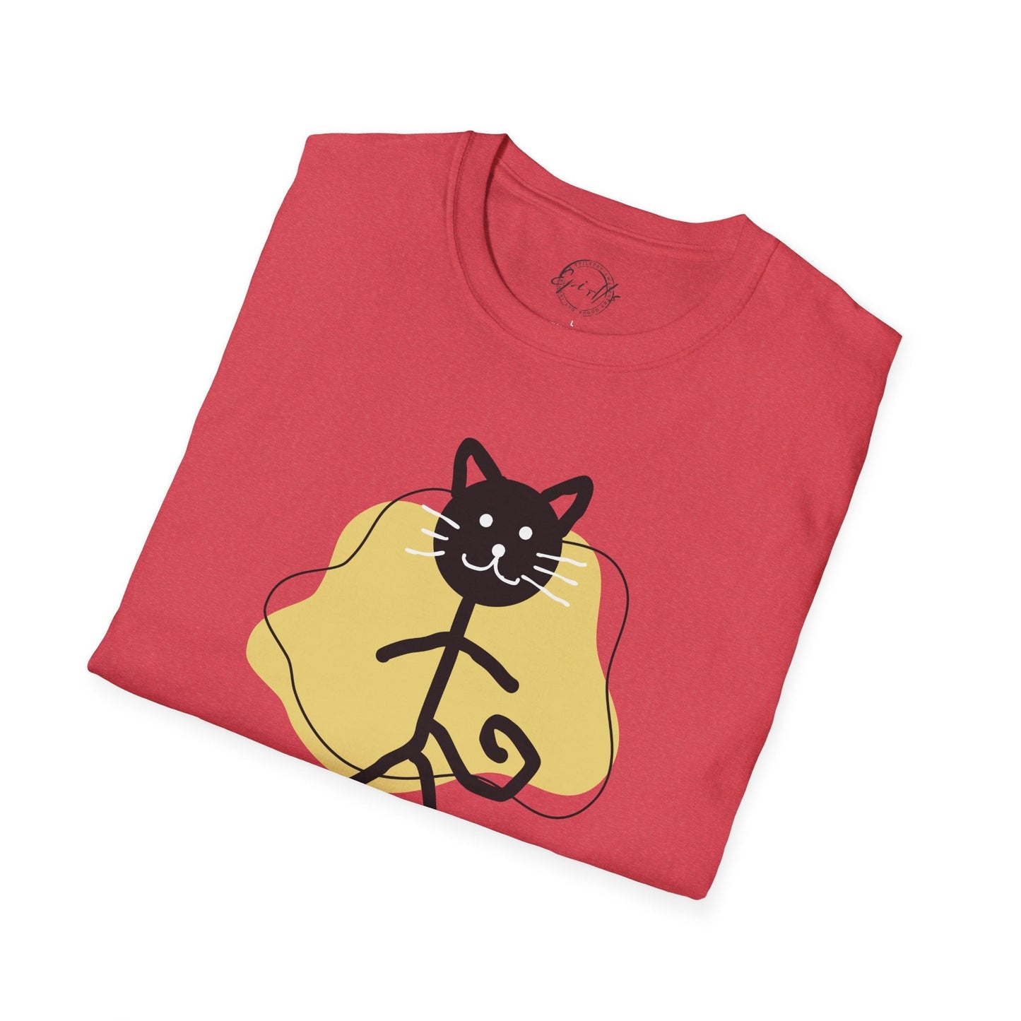 T-shirt graphique chat ludique – Tee unisexe Softstyle