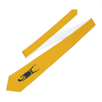 Charming Cat Lover's Necktie - Fun Yellow Accessory for Cat Enthusiasts - Korvel