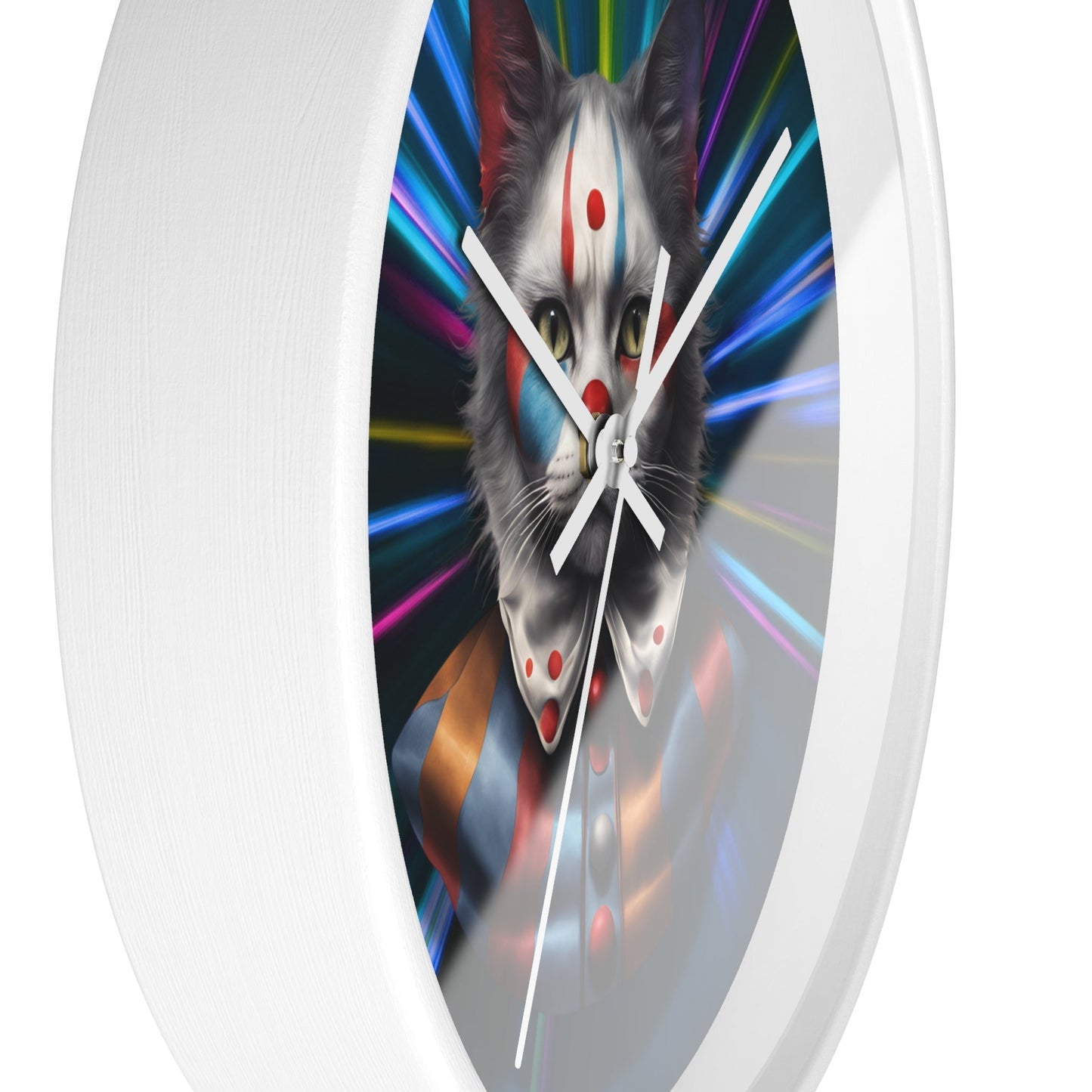 Reloj de pared de gato juguetón - Vibe retro colorido para amantes de los gatos