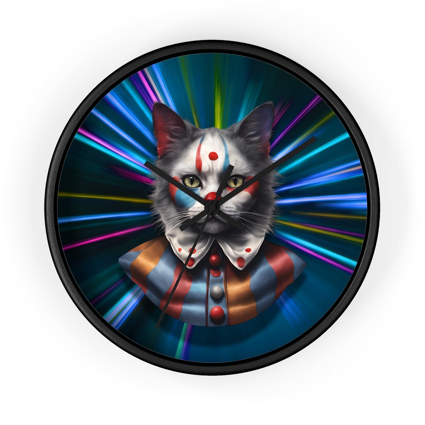 Reloj de pared de gato juguetón - Vibe retro colorido para amantes de los gatos