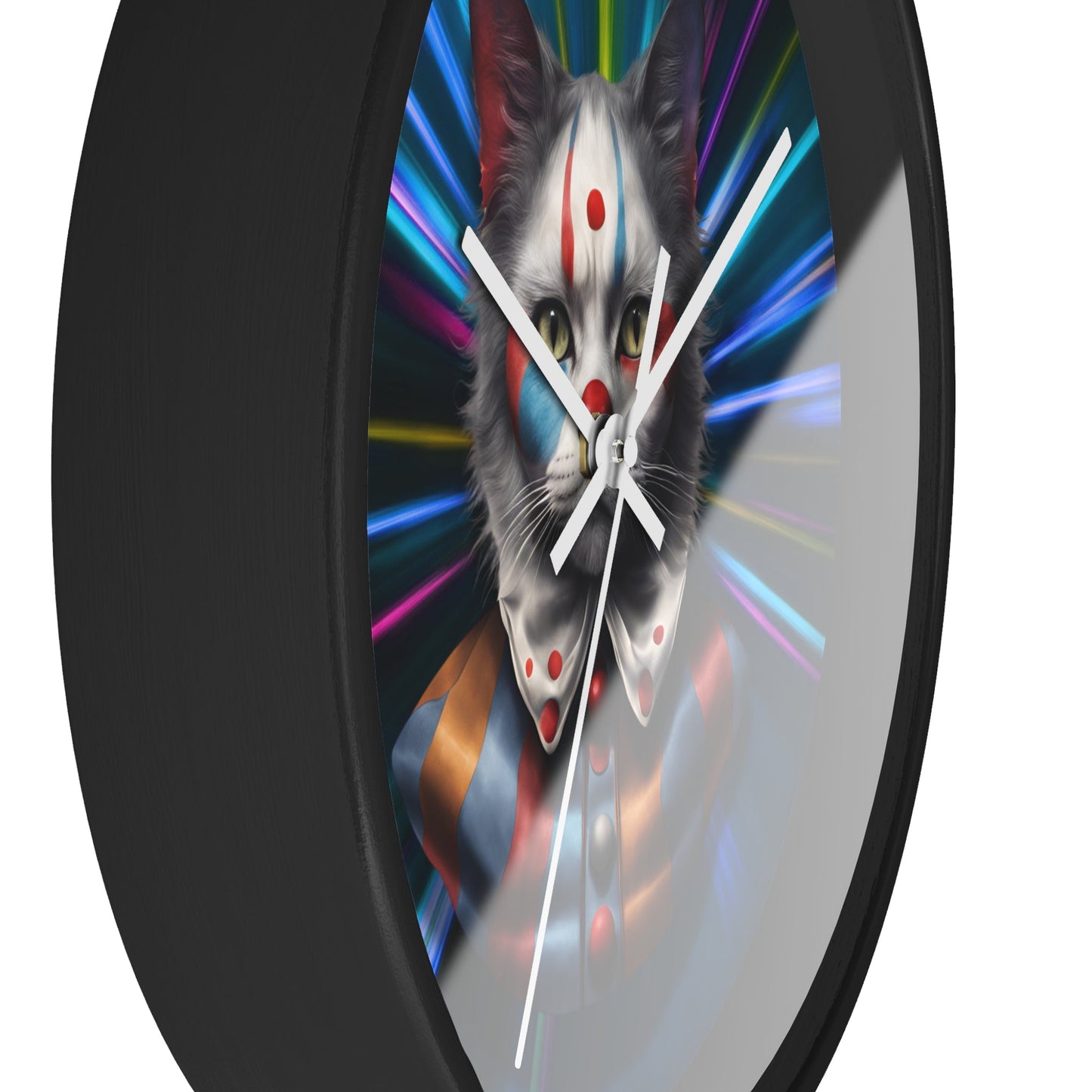 Reloj de pared de gato juguetón - Vibe retro colorido para amantes de los gatos