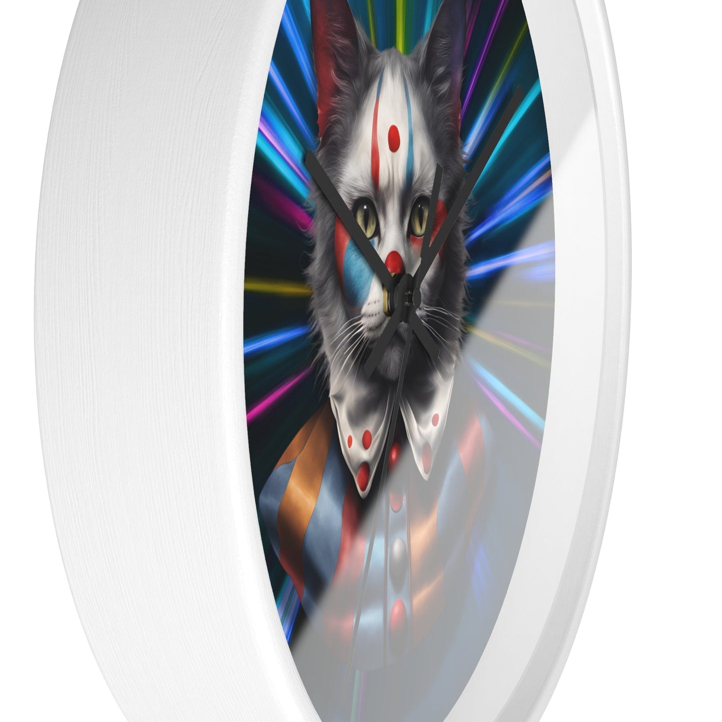 Reloj de pared de gato juguetón - Vibe retro colorido para amantes de los gatos