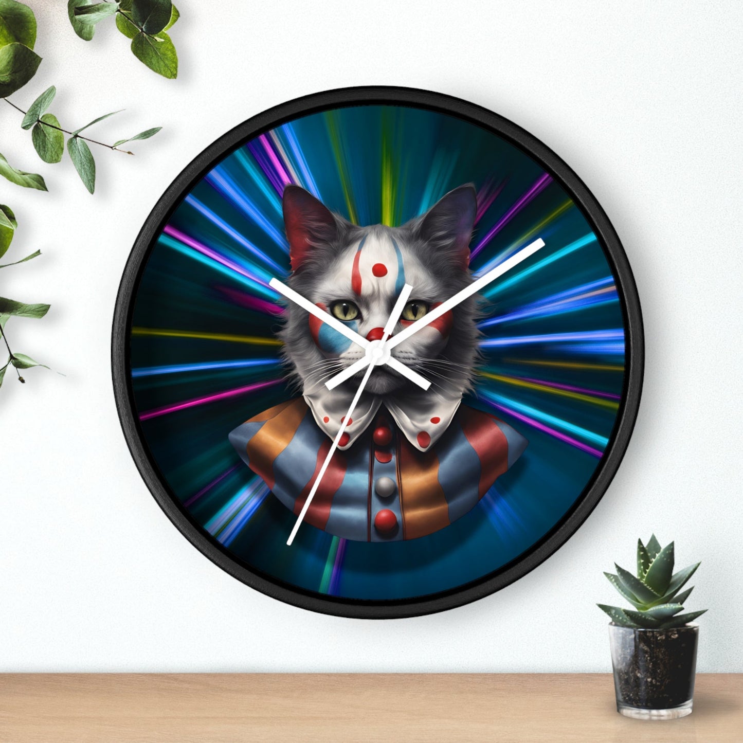 Reloj de pared de gato juguetón - Vibe retro colorido para amantes de los gatos