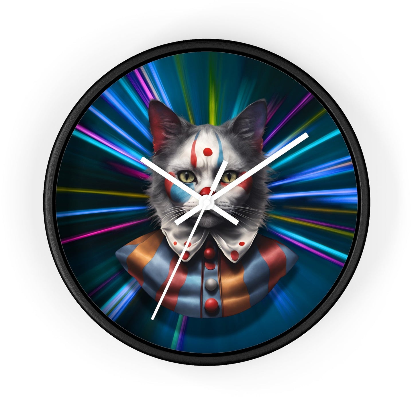 Reloj de pared de gato juguetón - Vibe retro colorido para amantes de los gatos