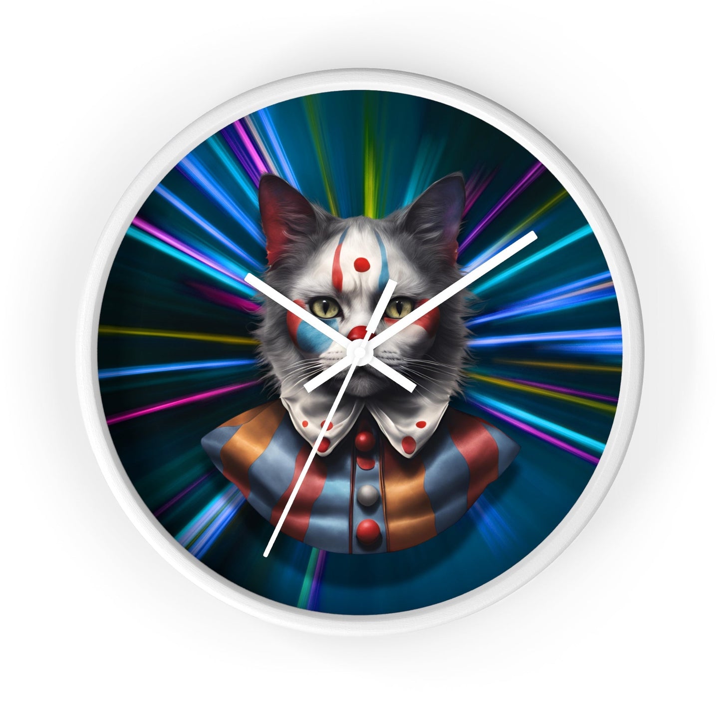 Reloj de pared de gato juguetón - Vibe retro colorido para amantes de los gatos