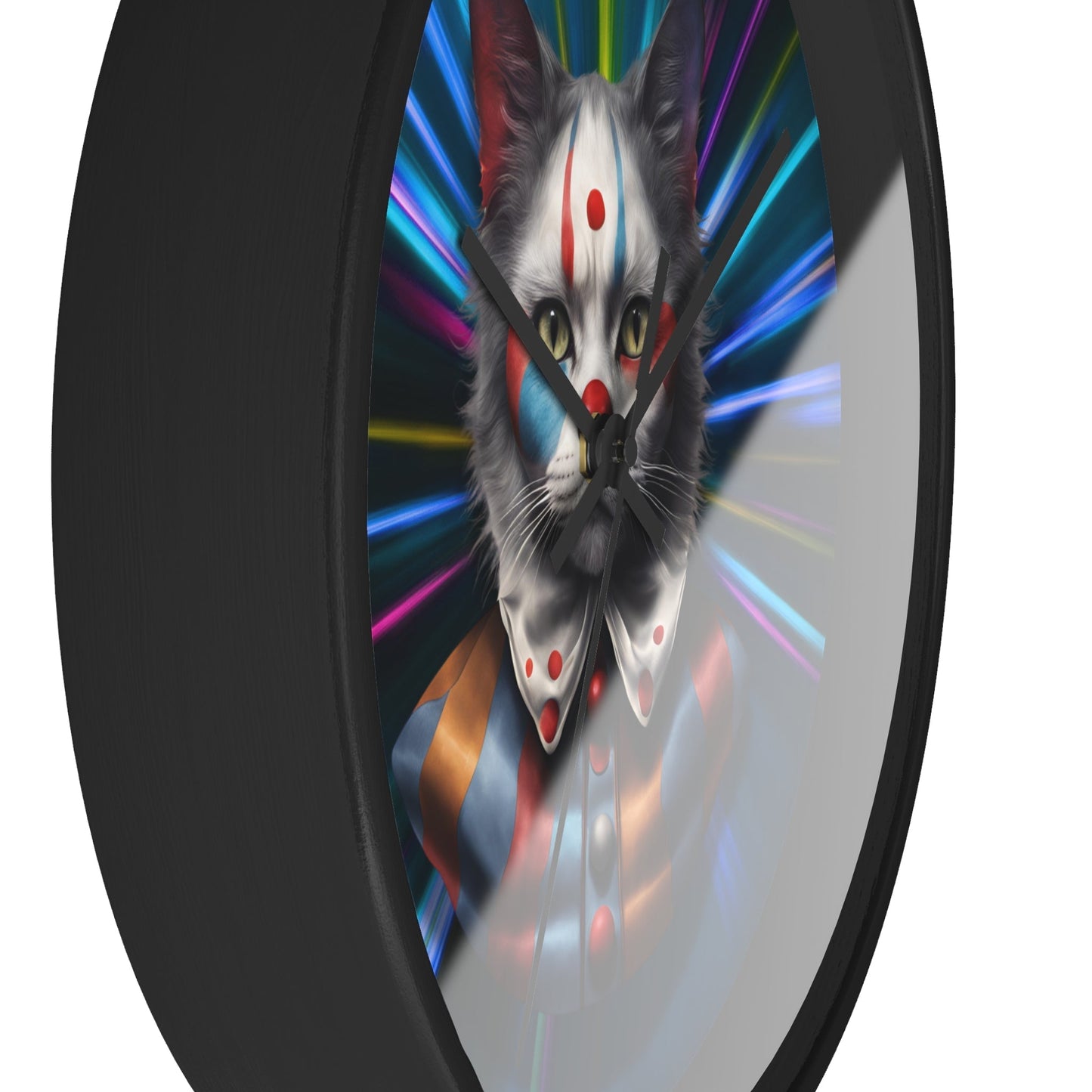 Reloj de pared de gato juguetón - Vibe retro colorido para amantes de los gatos