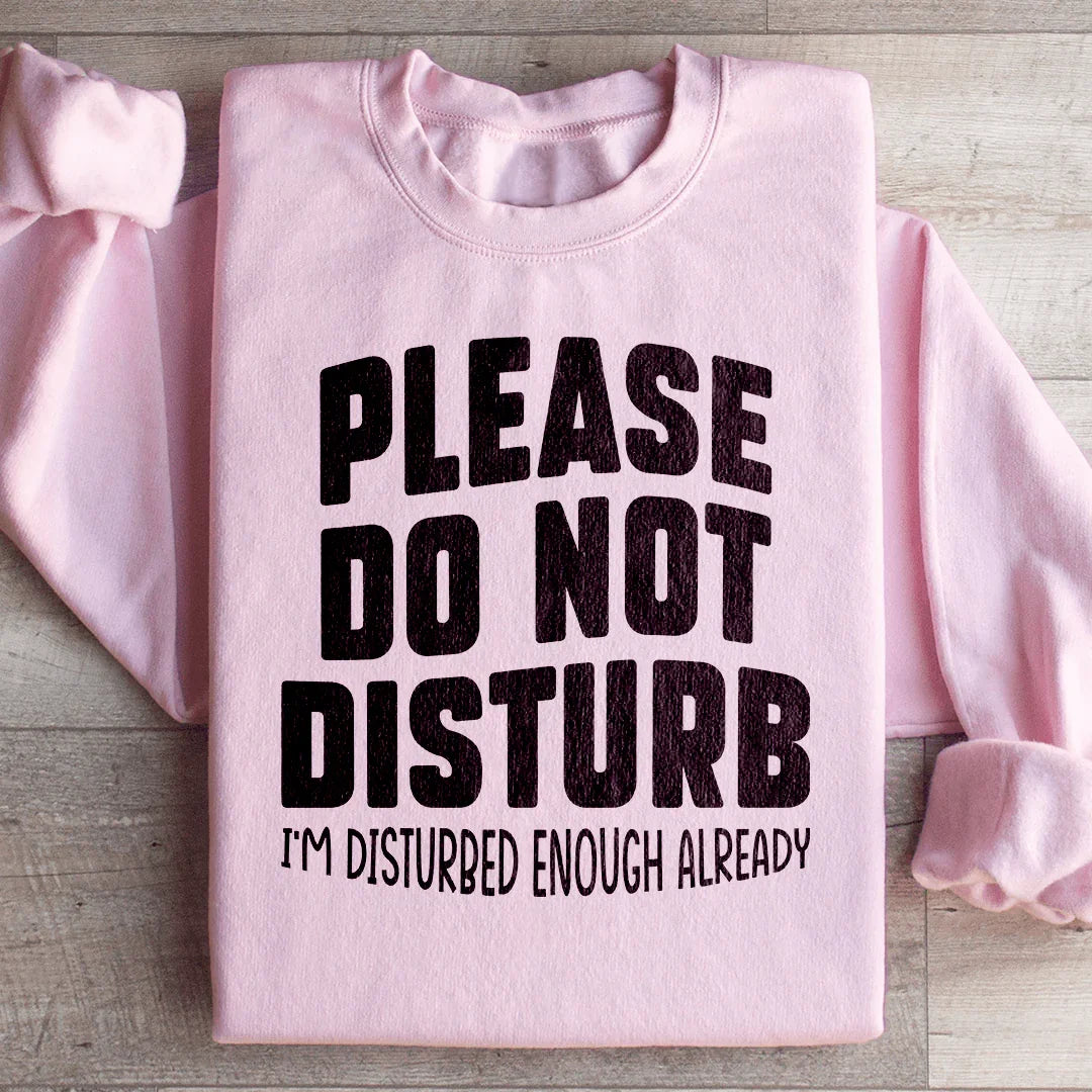 Sudadera con la frase "Por favor, no molestar"