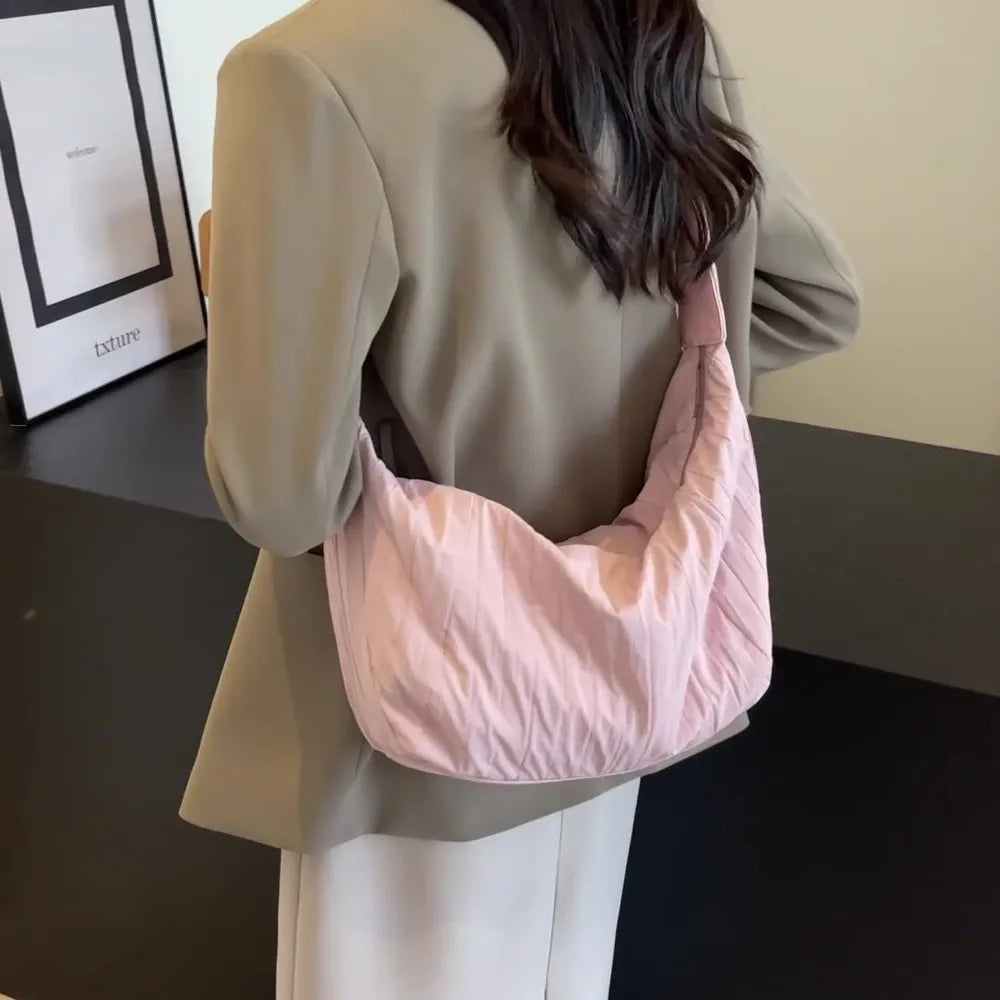 Pleated Dumpling Crossbody Bag - Korvel