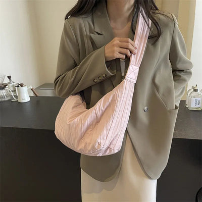 Pleated Dumpling Crossbody Bag - Korvel
