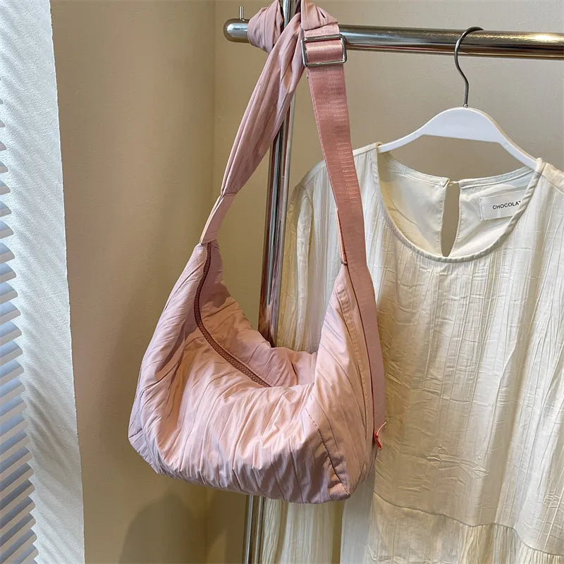 Pleated Dumpling Crossbody Bag - Korvel