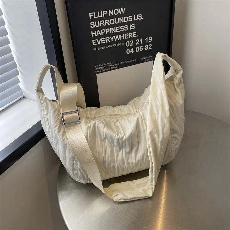 Pleated Dumpling Crossbody Bag - Korvel