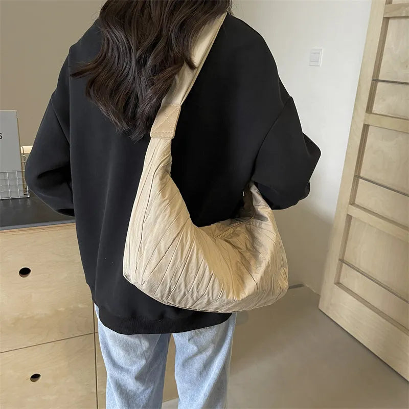 Pleated Dumpling Crossbody Bag - Korvel