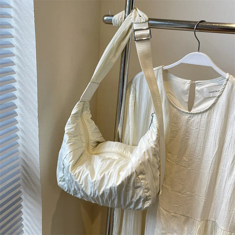 Pleated Dumpling Crossbody Bag - Korvel
