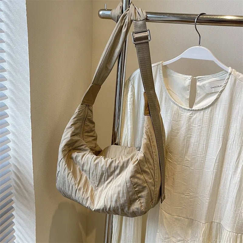 Pleated Dumpling Crossbody Bag - Korvel