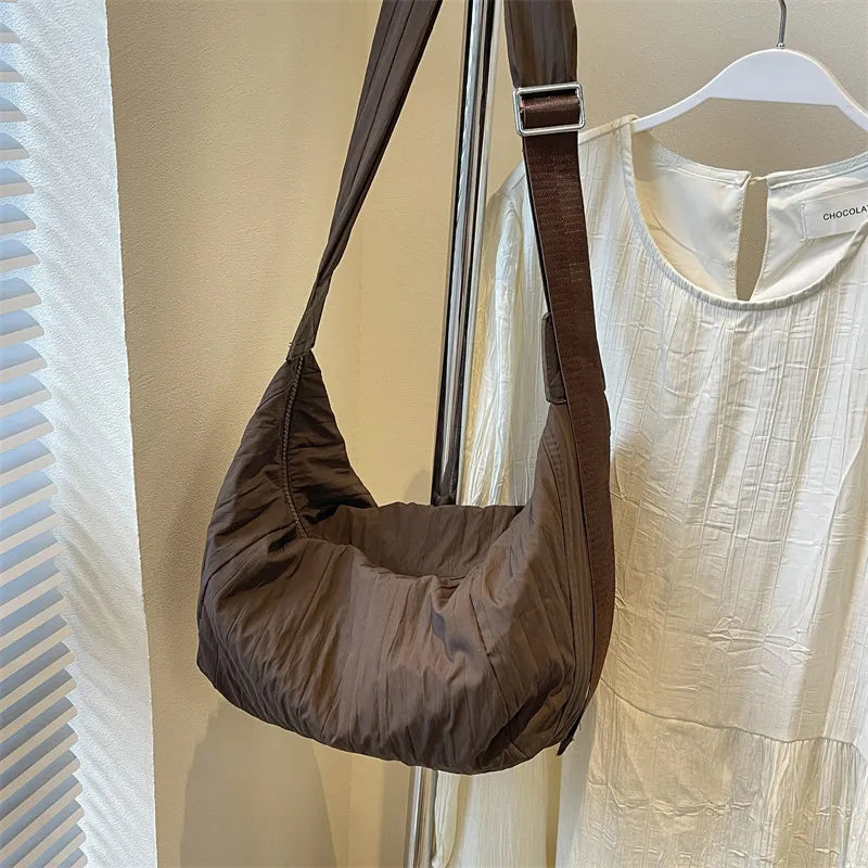 Pleated Dumpling Crossbody Bag - Korvel