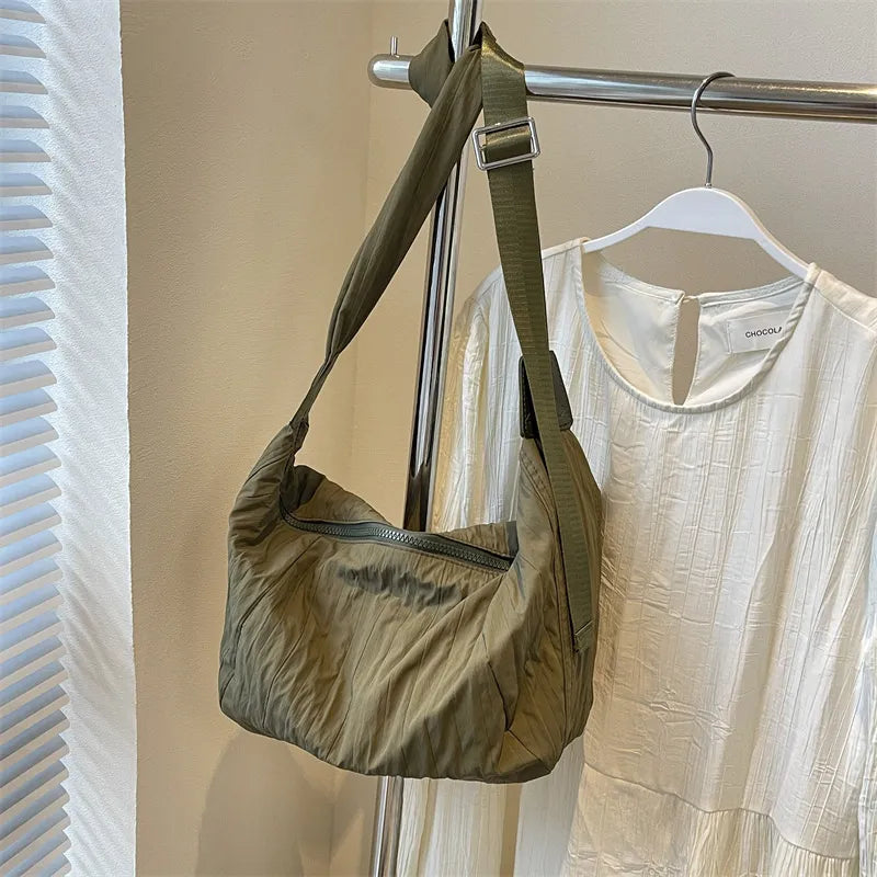 Pleated Dumpling Crossbody Bag - Korvel