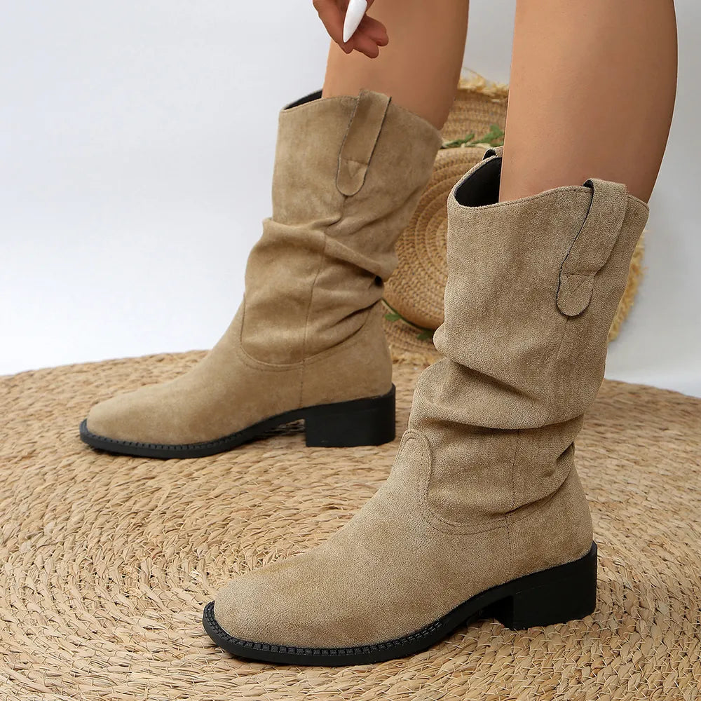 Pleated Pull-On Western Cowboy Boots - Korvel