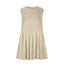 Pleated Round Neck Sleeveless Mini Dress - Korvel