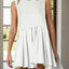 Pleated Round Neck Sleeveless Mini Dress - Korvel