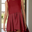 Pleated Round Neck Sleeveless Mini Dress - Korvel