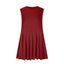 Pleated Round Neck Sleeveless Mini Dress - Korvel
