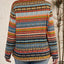 Plus Size Drawstring Printed Mock Neck Long Sleeve Top