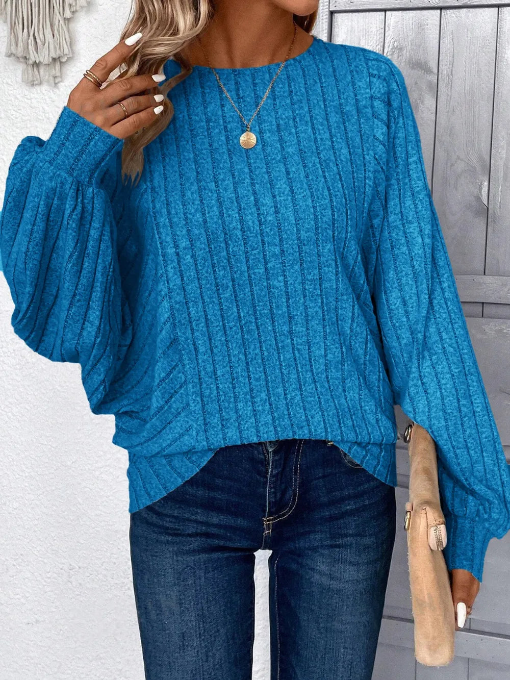 Plus Size Round Neck Batwing Sleeve T-Shirt - Korvel
