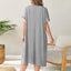 Plus Size Round Neck Short Sleeve Lounge Dress - Korvel