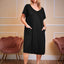 Plus Size Round Neck Short Sleeve Lounge Dress - Korvel