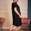 Plus Size Round Neck Short Sleeve Lounge Dress - Korvel