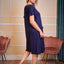 Plus Size Round Neck Short Sleeve Lounge Dress - Korvel