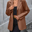 Pocketed Button Up Collared Neck Blazer - Korvel