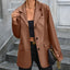 Pocketed Button Up Collared Neck Blazer - Korvel