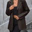 Pocketed Button Up Collared Neck Blazer - Korvel