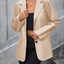 Pocketed Button Up Collared Neck Blazer - Korvel