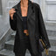 Pocketed Button Up Collared Neck Blazer - Korvel