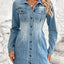Robe en denim à manches longues avec poches et boutons