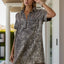 Pocketed Collared Neck Short Sleeve Denim Dress - Korvel