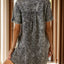 Pocketed Collared Neck Short Sleeve Denim Dress - Korvel