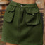 Pocketed Elastic Waist Denim Skirt