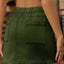 Pocketed Elastic Waist Denim Skirt