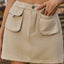 Pocketed Elastic Waist Denim Skirt