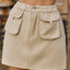 Pocketed Elastic Waist Denim Skirt