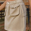 Pocketed Elastic Waist Denim Skirt