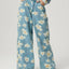Pocketed Floral Wide Leg Jeans