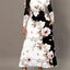 Robe élégante à manches longues florale avec poches