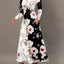 Robe élégante à manches longues florale avec poches