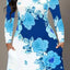 Robe élégante à manches longues florale avec poches