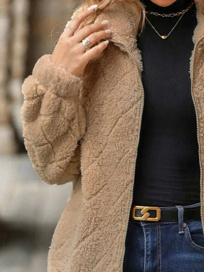 Pocketed Zip Up Jacket - Korvel
